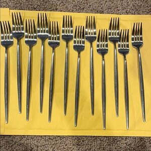 Cutipol Moon Matte Silver Stainless 9” dinner forks flatware Set of 12 VGUC